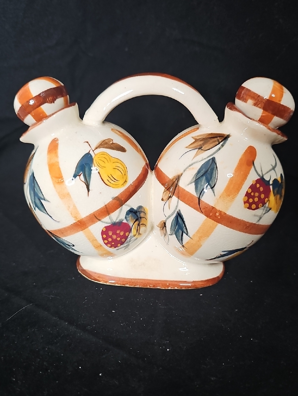 Nasco Hand-Painted Ceramic Double Cruet Set